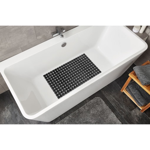 Kleine Wolke Gatty Mata antypoślizgowa do wanny 39x68 cm czarna in&outdoor