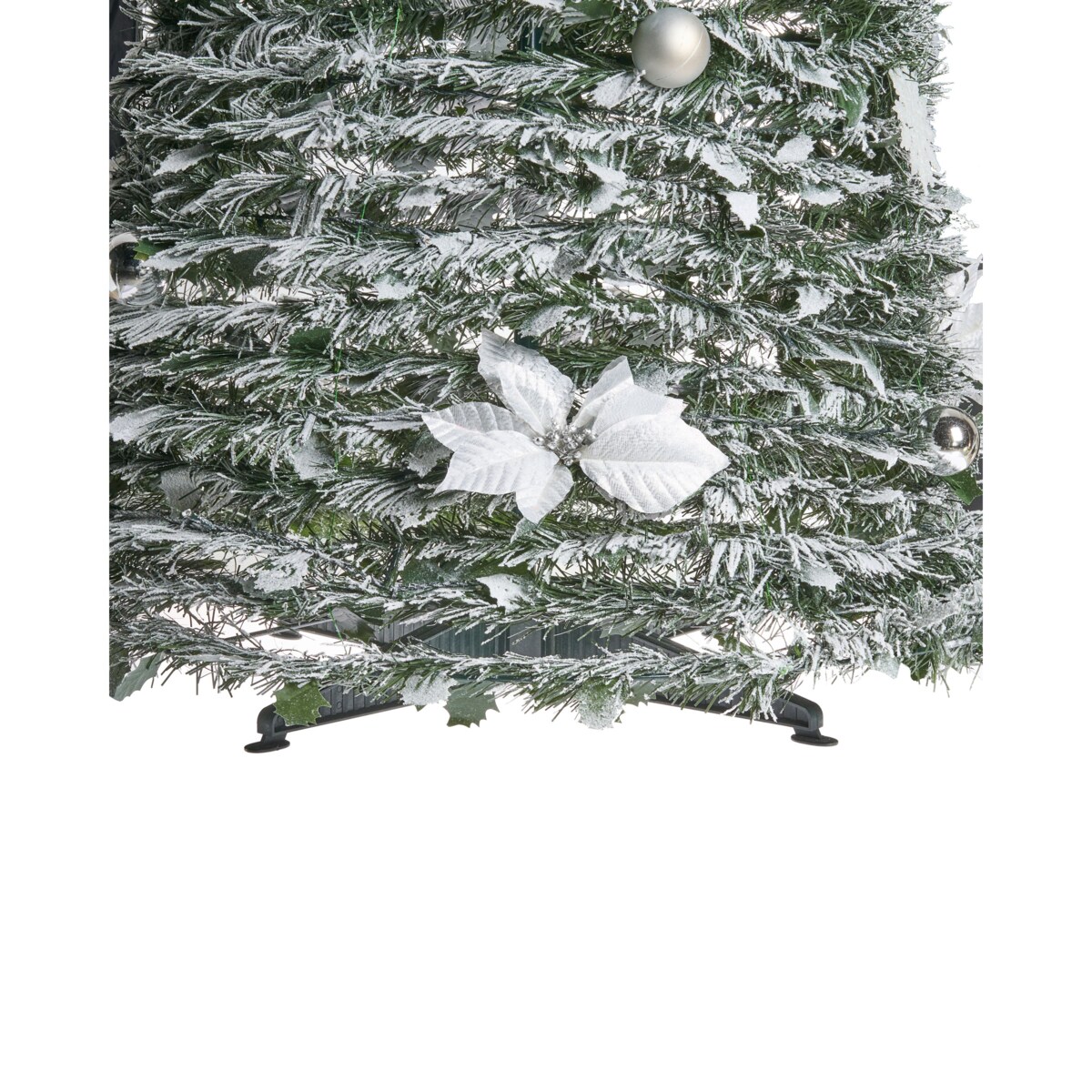 Ośnieżona sztuczna choinka świąteczna Składane LED FIRVANA 185 cm Biały