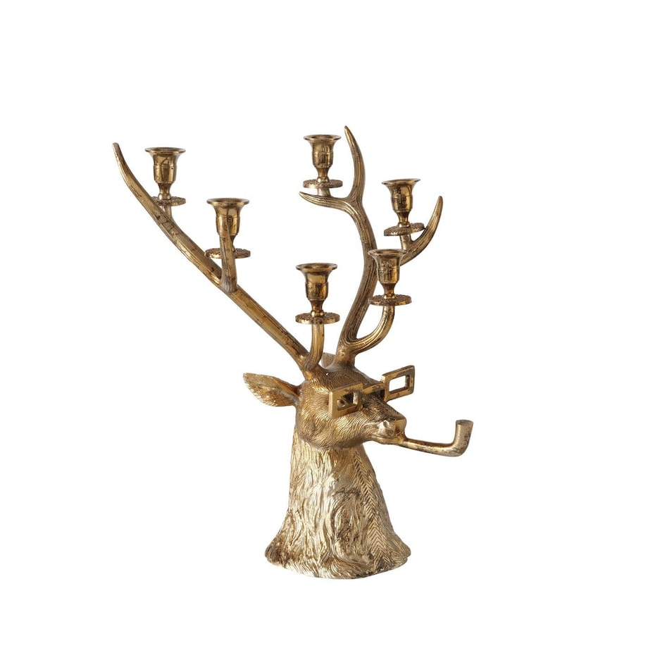 Świecznik Antyczny Hirsch „JONNY” z okularami i fajką, aluminium