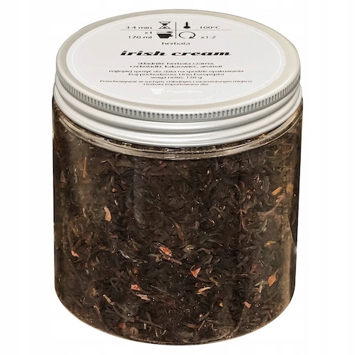 Herbata czarna IRISH CREAM o smaku aromatycznego kremu irlandzkiego PREMIUM - herbata liściasta sypana mieszanka napar susz - gotowa na prezent upominek