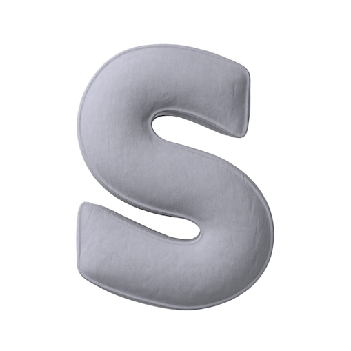 Poduszka literka S, srebrzysty szary, 35x40cm, Posh Velvet