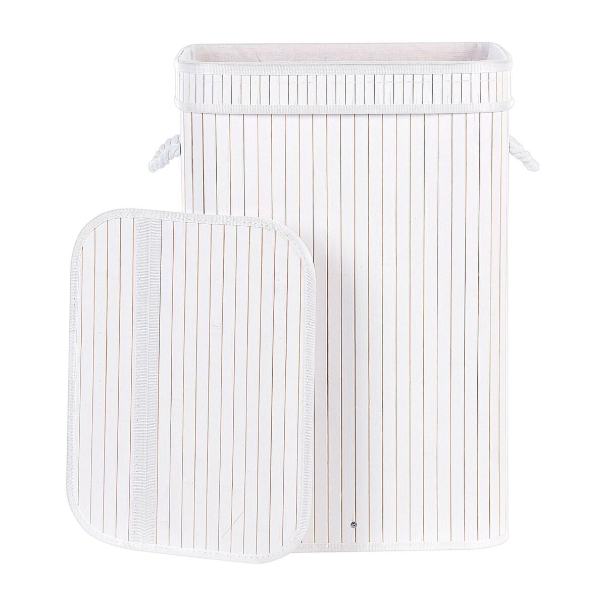 Kosz bambusowy z pokrywą biały KALUTARA