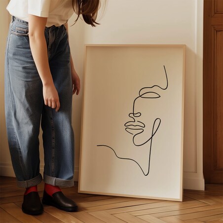 plakat line art twarz kobiety 50x70 cm