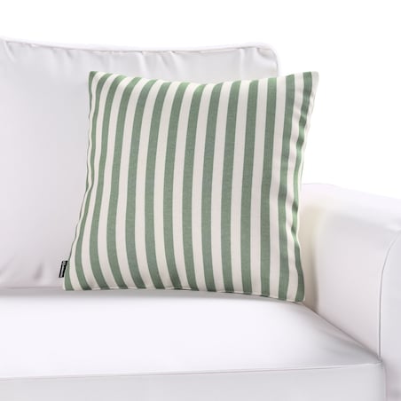 Poszewka Kinga na poduszkę 43x43 zielono-białe pasy (1,5cm)