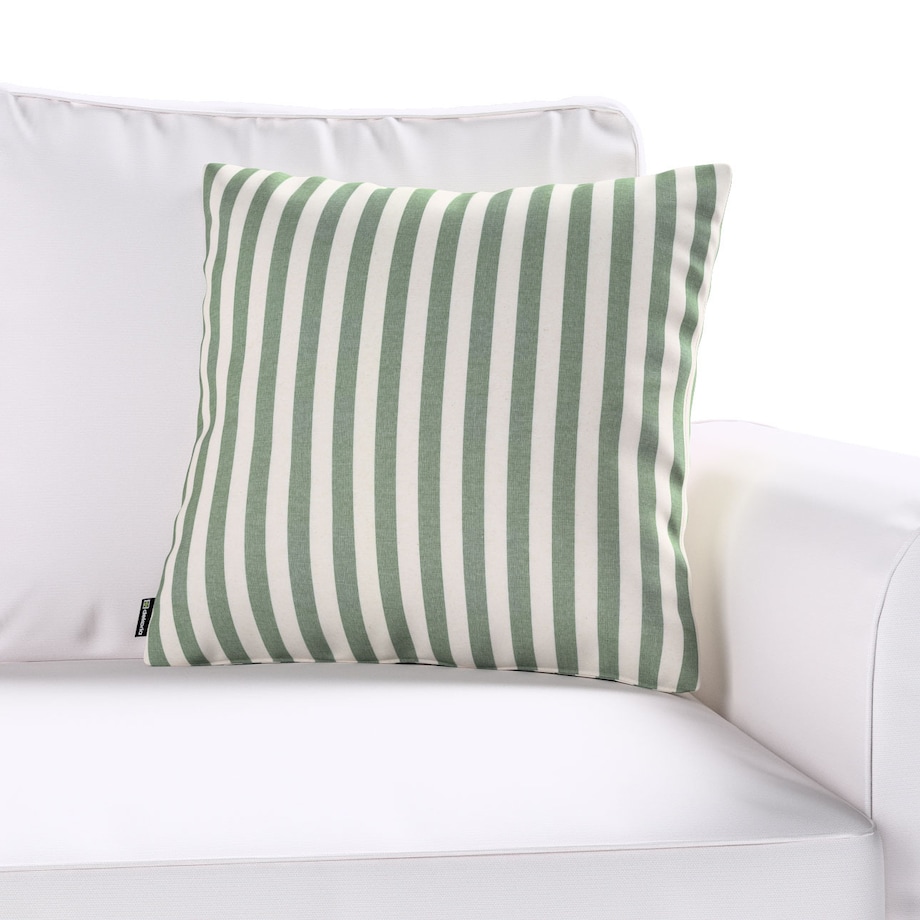 Poszewka Kinga na poduszkę 43x43 zielono-białe pasy (1,5cm)