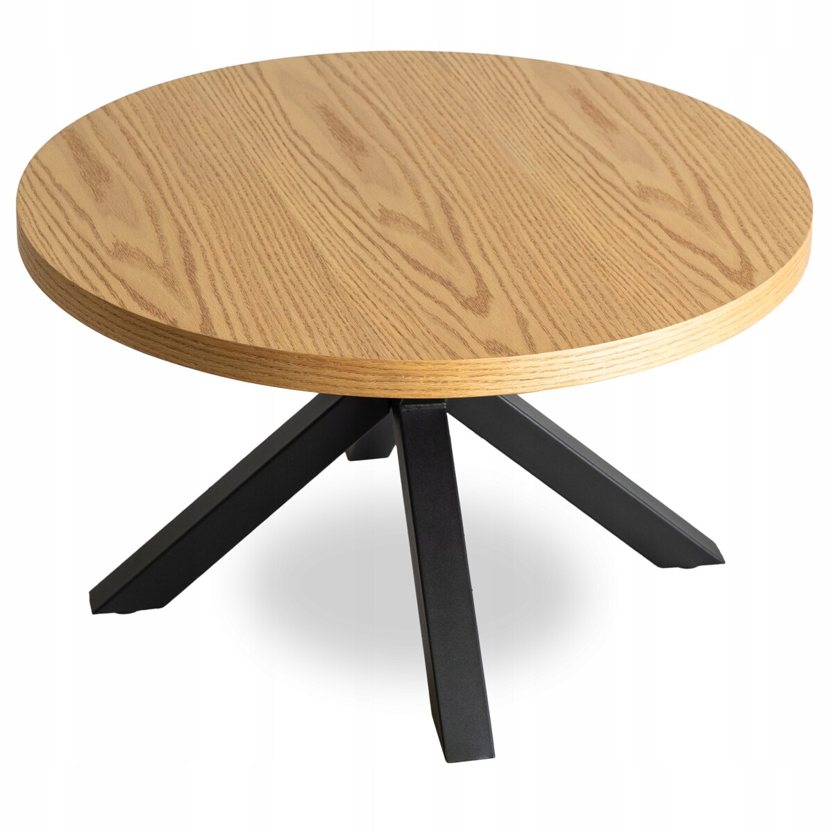 Stolik Kawowy Okrągły Mały Czarny Dąb Złoty Loft Nowoczesny Ława LINCOLN