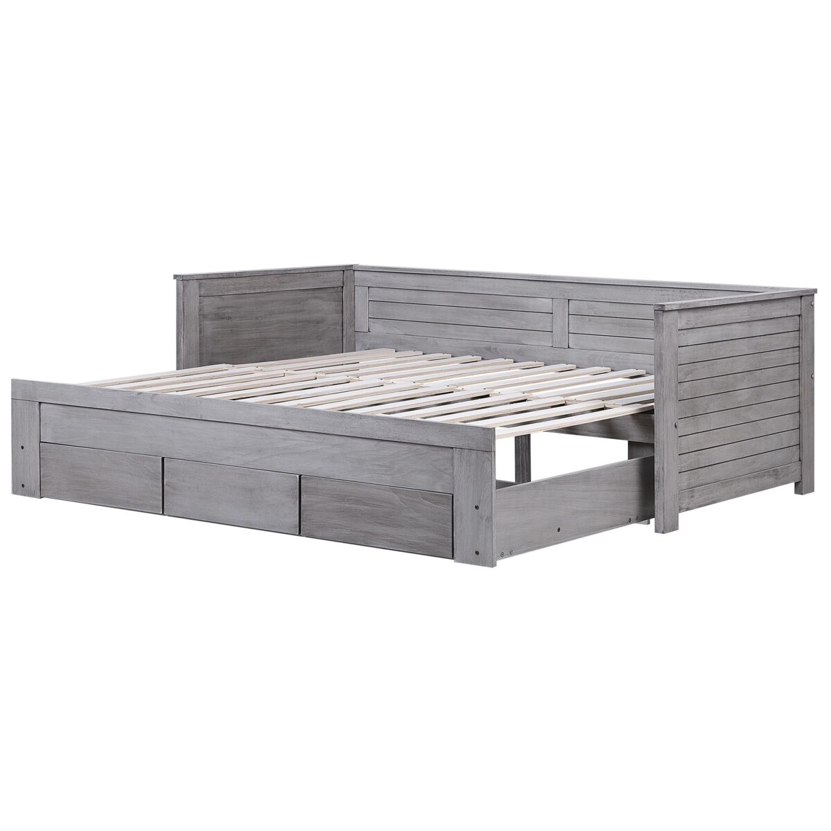 Łóżko wysuwane drewniane 90 x 200 cm szare CAHORS