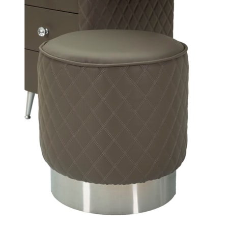 Toaletka z taboretem Sharon Legs, 120 x 40 x 75 cm, zestaw do makijażu, szary, srebrny, styl glamour, Mauro Ferretti
