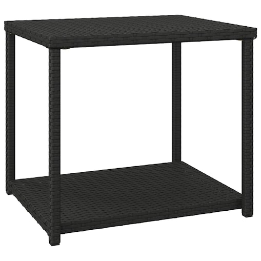 vidaXL Stolik boczny, czarny, 55x45x49 cm, polirattan