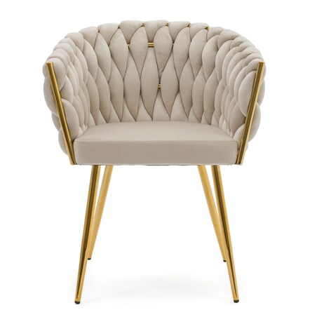 Krzesło tapicerowane welurowe do salonu jadalni ROSA GOLD kaszmir