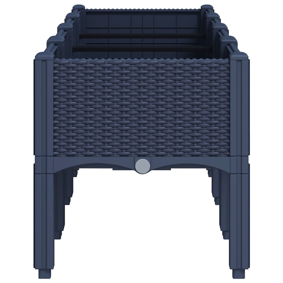 vidaXL Donica ogrodowa z nóżkami, niebieskoszara, 160x40x42 cm, PP