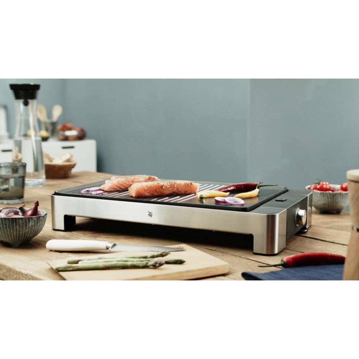 Grill elektryczny stołowy z dwiema powierzchniami Lono, 49.5 x 28.5 x 7.5 cm, WMF