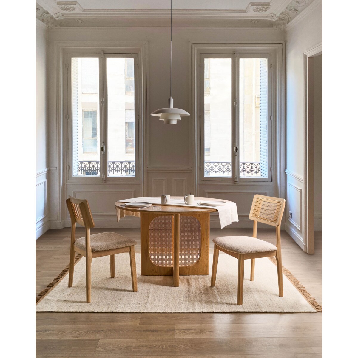 Zestaw 2 krzeseł do jadalni EMBAR Drewno Jasnobrązowy