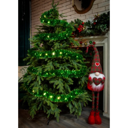 Łańcuch Led Choinkowy Zielony Na Baterie Świąteczny Na Choinkę 6 Metrów