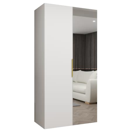 Szafa uchylna otwierana MARBELLA 2 100 wys. 202 cm Biały + u. Złoty