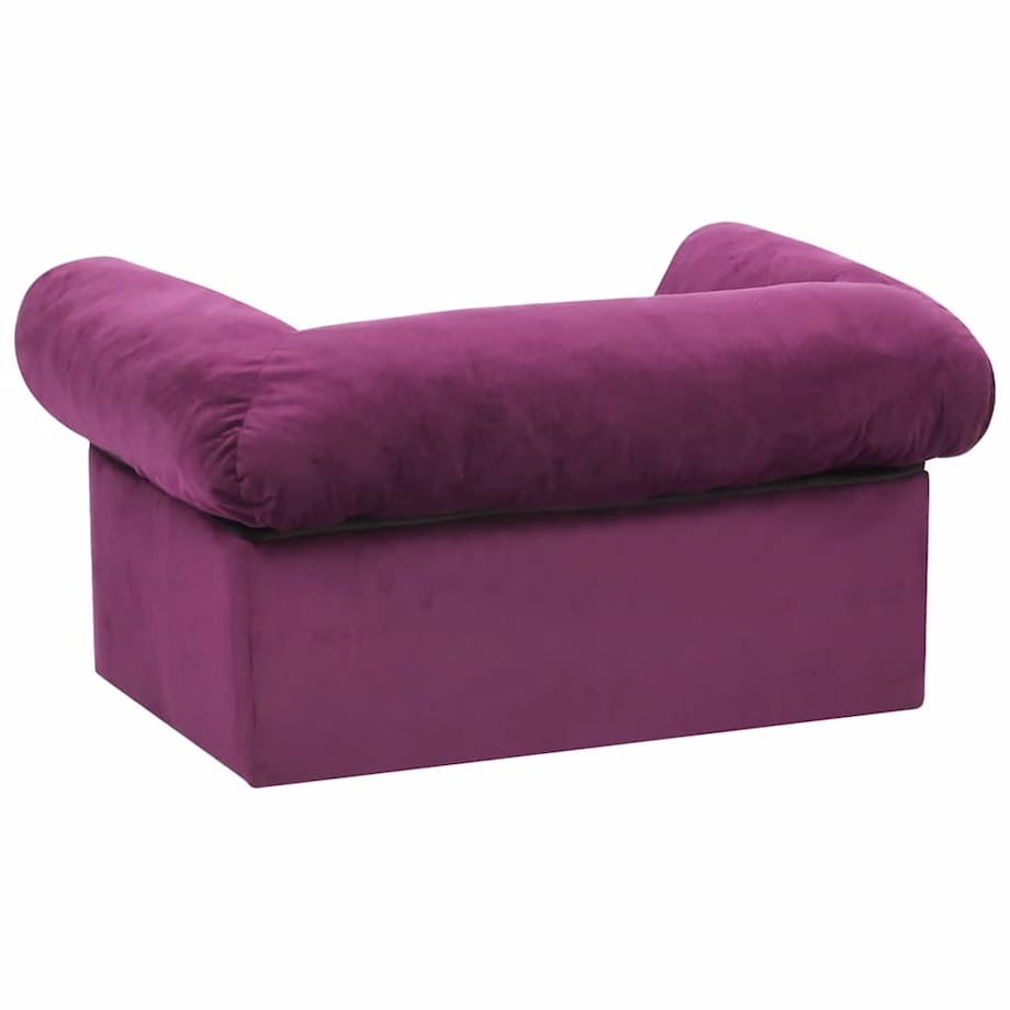 vidaXL Sofa dla psa, z szufladą, burgundowa, 75x50x38 cm, pluszowa