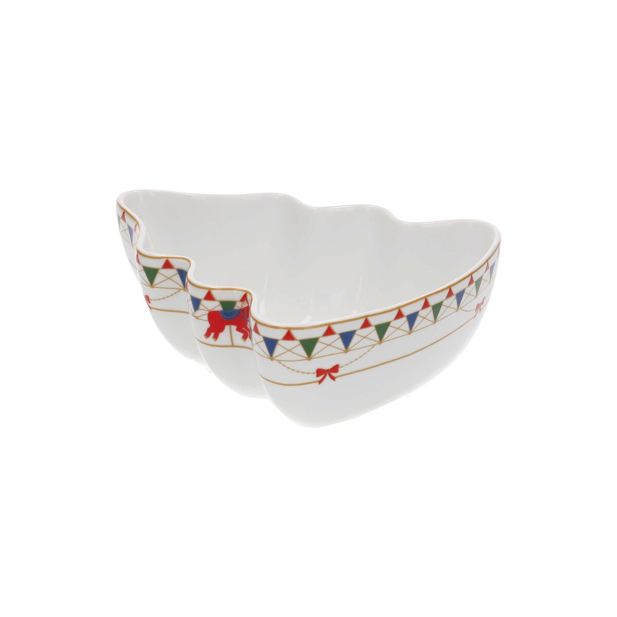 Miska w kształcie choinki Xmas Carousel - Biały, 20 cm