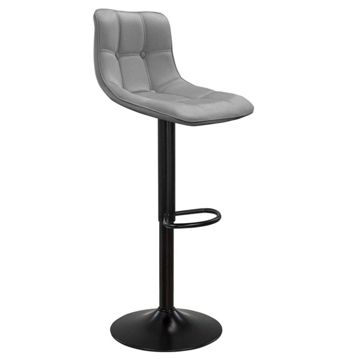 Hoker barowy krzesło tapicerowane welurowe nowoczesne szare