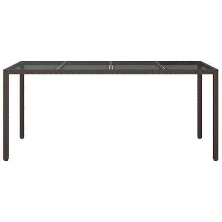 vidaXL Stół jadalniany Brązowy 190x90x75 cm Polirattan