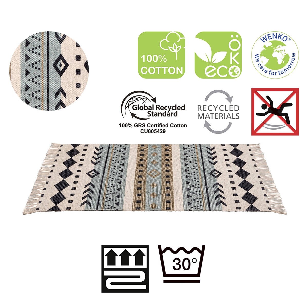 Dywanik łazienkowy BERE, bawełna, 50 x 80 cm, WENKO