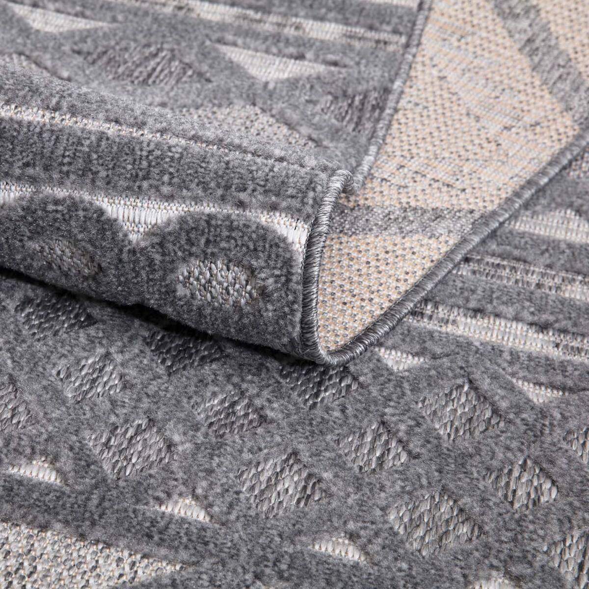 Dywan na zewnątrz i do wnętrz boho Sanori 4350 Antracyt 60x110