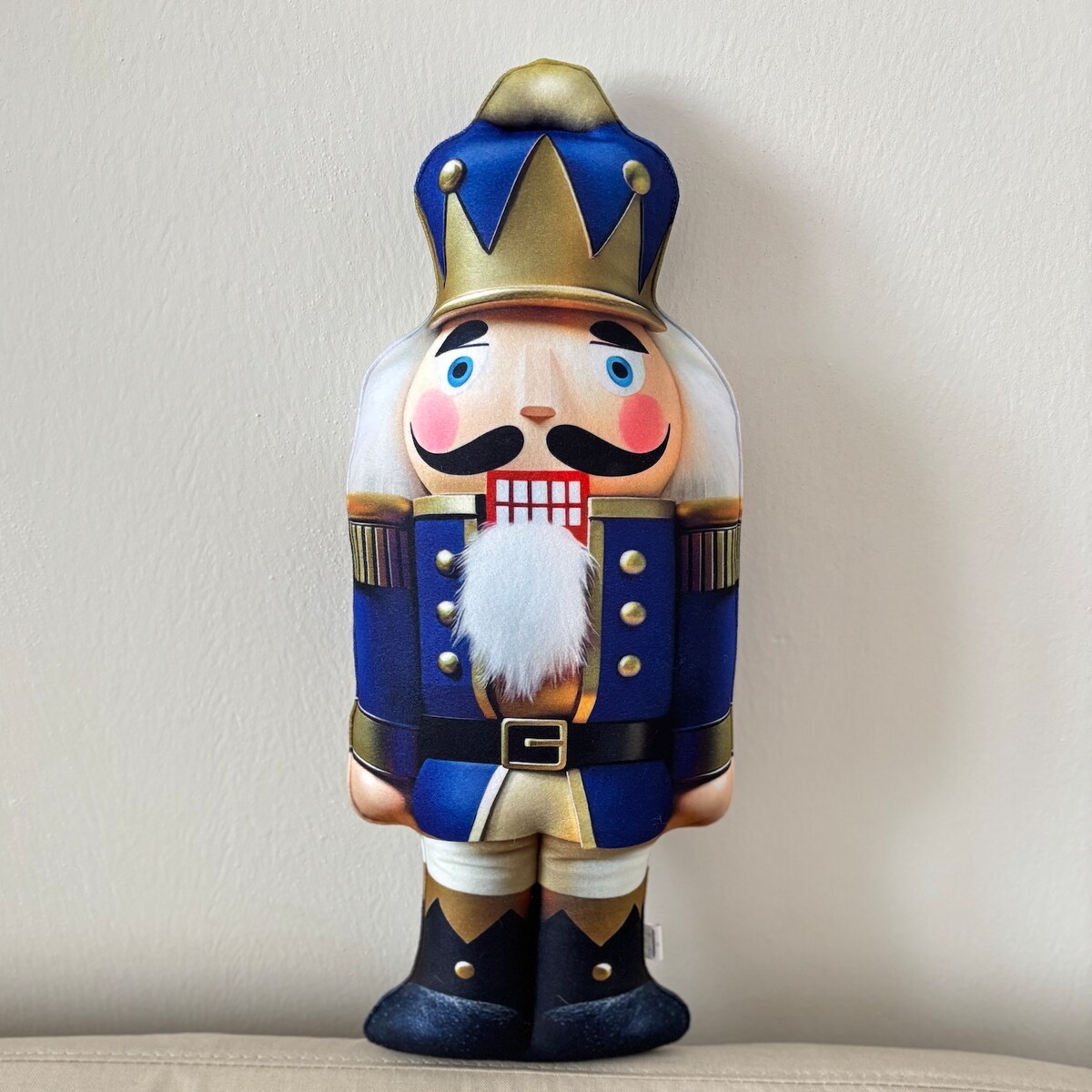 Poduszka świąteczna Dziadek do orzechów niebieski