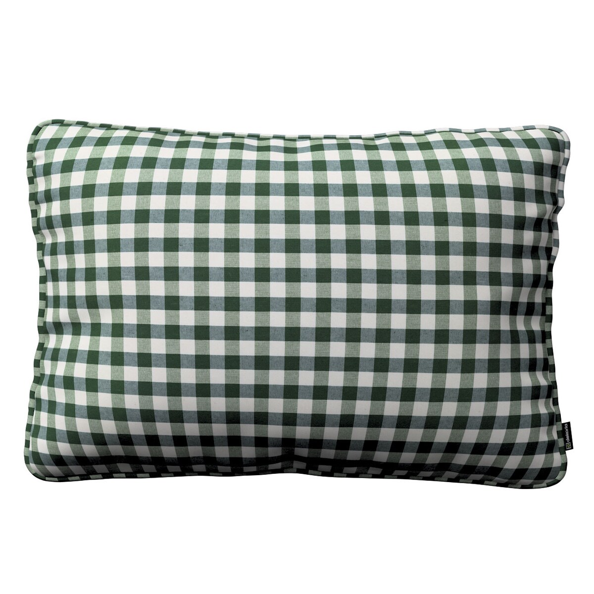 Poszewka Gabi na poduszkę prostokątna 60x40 zielono-biała kratka (1,5x1,5cm)