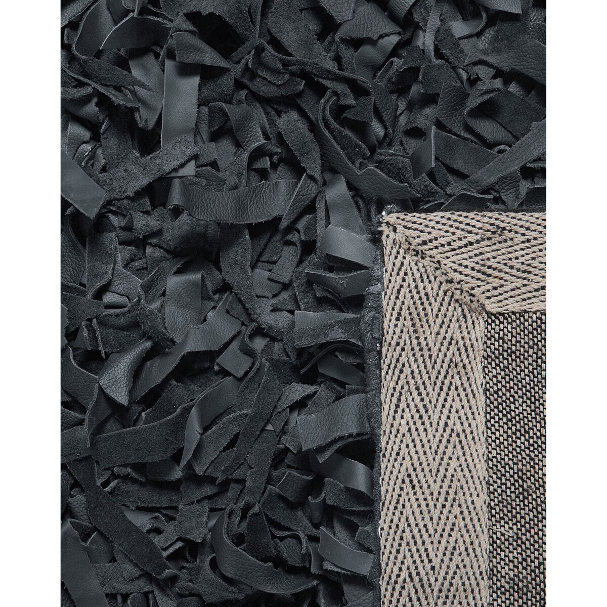 Dywan skórzany 80 x 150 cm czarny MUT