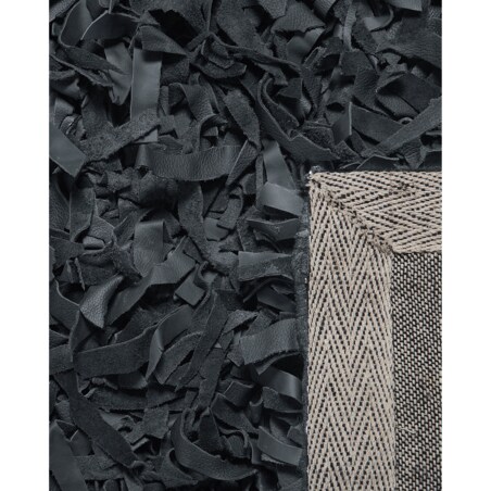 Dywan skórzany 80 x 150 cm czarny MUT