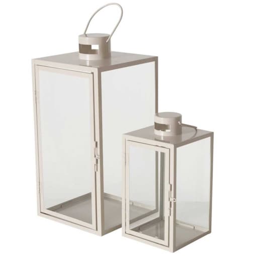 Lampiony metalowe ARANIA, beżowe, 2 sztuki