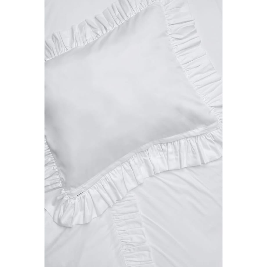 Poszewka satynowa z falbanką pure white 40 x 40 cm