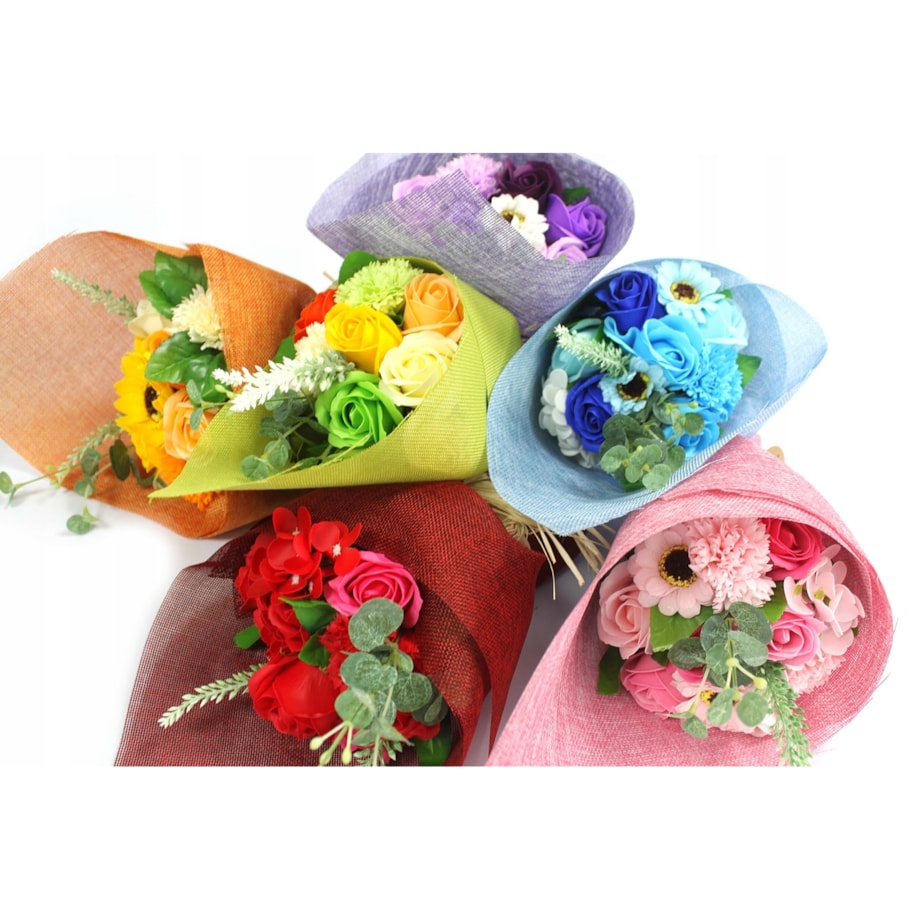 DZIEŃ MAMY kwiaty FIOLETOWE róża mydlane bukiet urodziny imieniny prezent