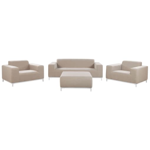Zestaw ogrodowy tapicerowany 5-osobowy beżowy z białym ROVIGO