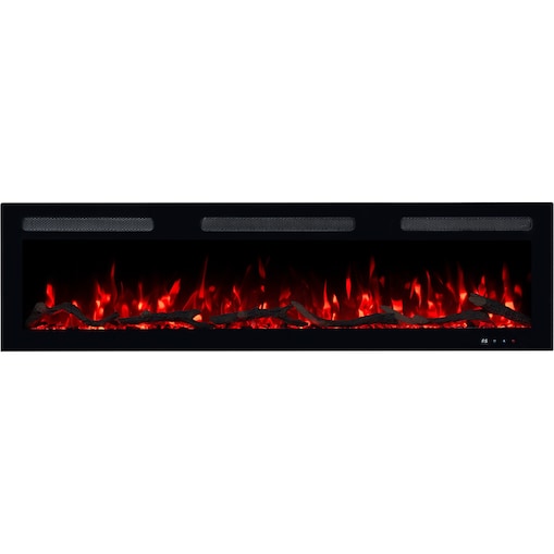 Kominek elektryczny Emotion Flame Monarch 107 - ścienny i do zabudowy - 107x13x35 cm - kominek LED z funkcją grzania 900/1800 W