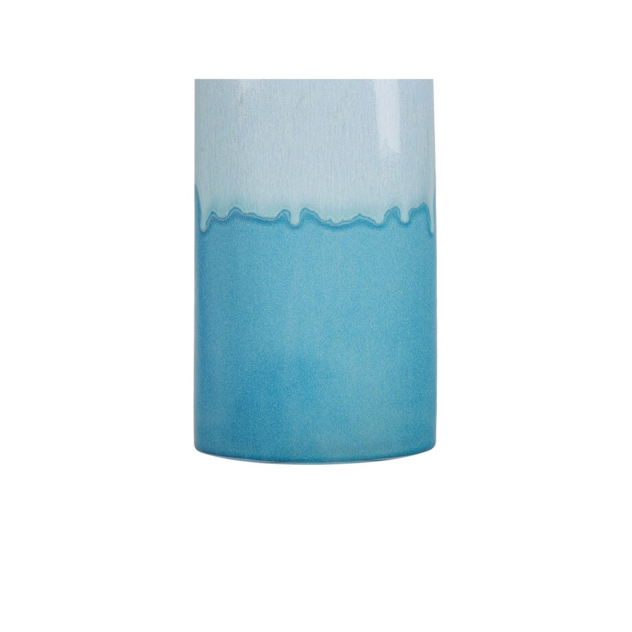 Wazon na kwiaty ceramiczny 30 cm biało-niebieski CALLIPOLIS