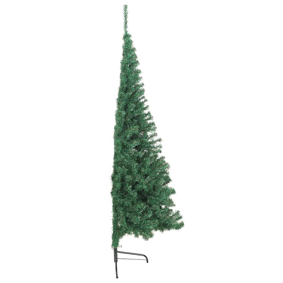 vidaXL Sztuczna choinka ze stojakiem, połówka, zielona, 210 cm, PVC
