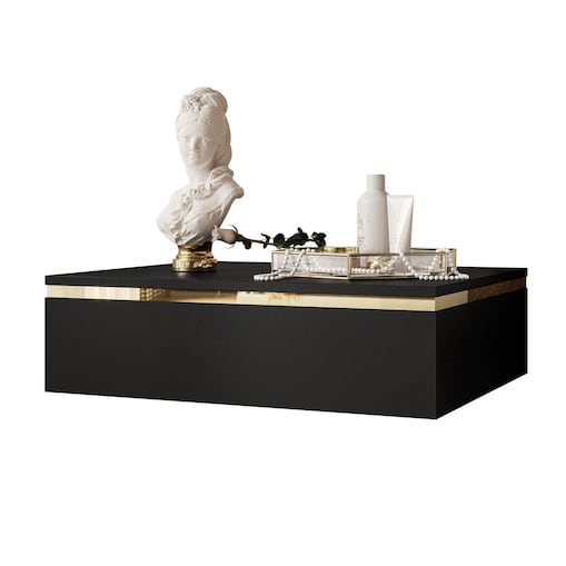 Stolik nocny AURORA wiszący czarny mat