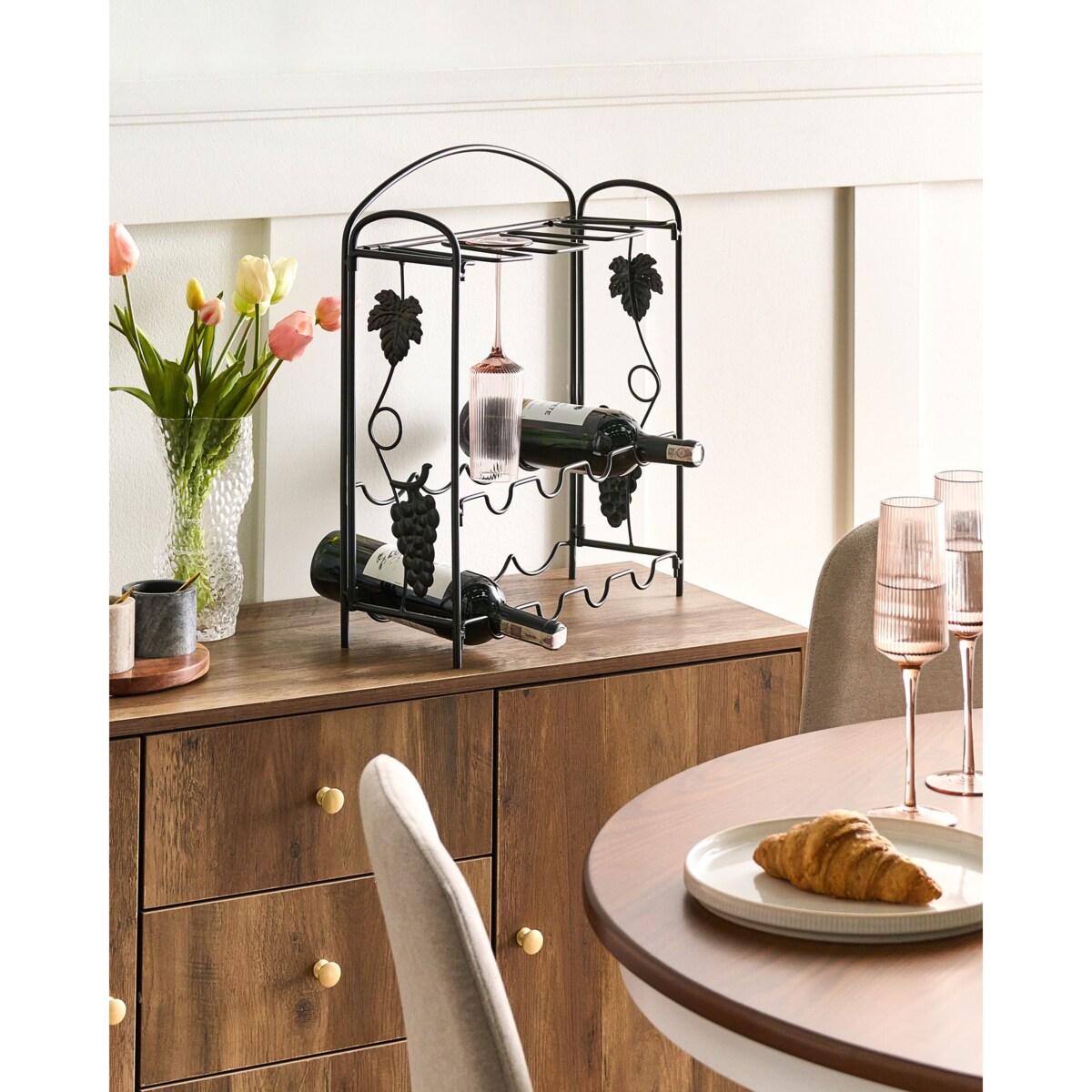 Stojak na wino DONEGAL Czarny