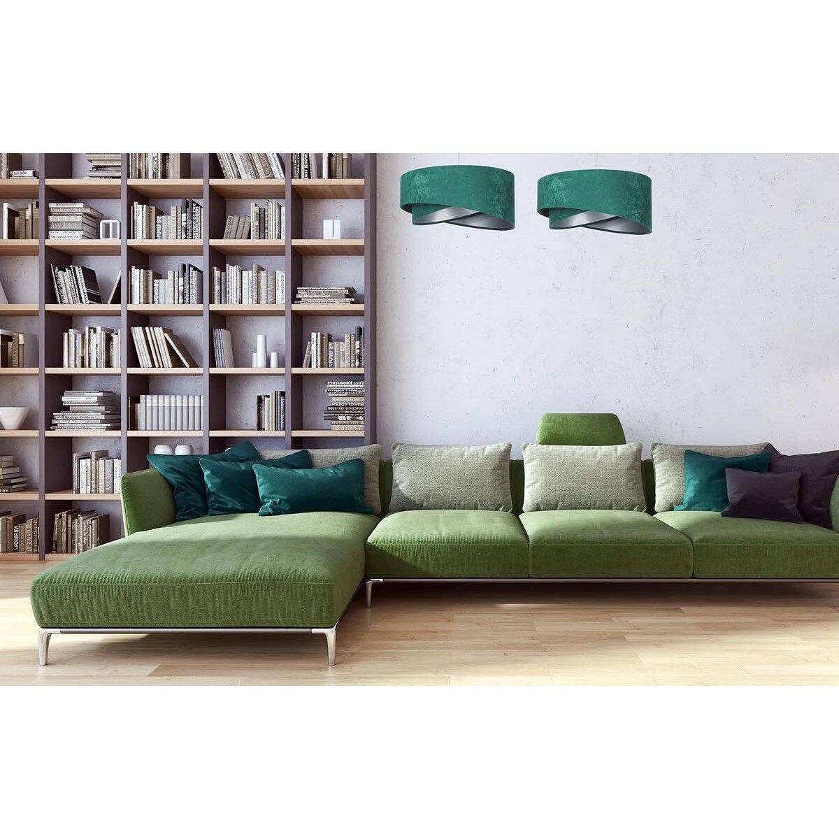 Lampa wisząca GEMSTONE zielona/srebrna