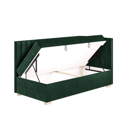 Mesonica Łóżko Snugi, linie zielone, 90x200, Prawostronne