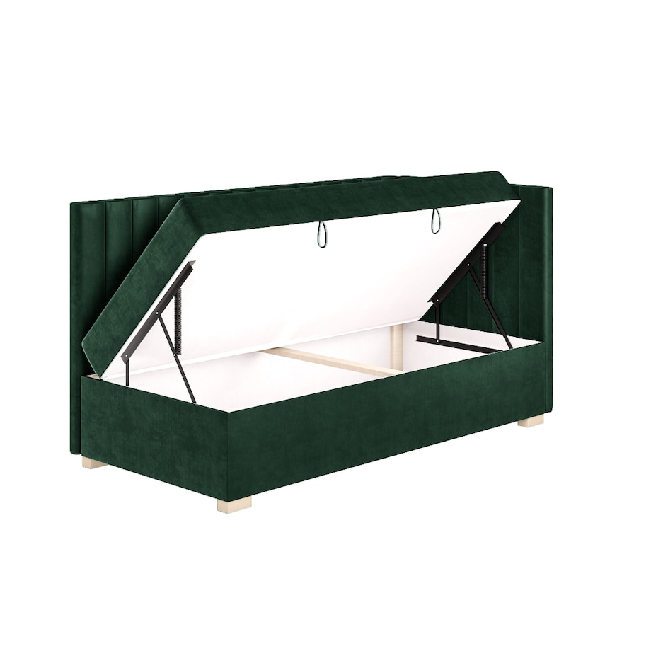 Mesonica Łóżko Snugi, linie zielone, 90x200, Prawostronne