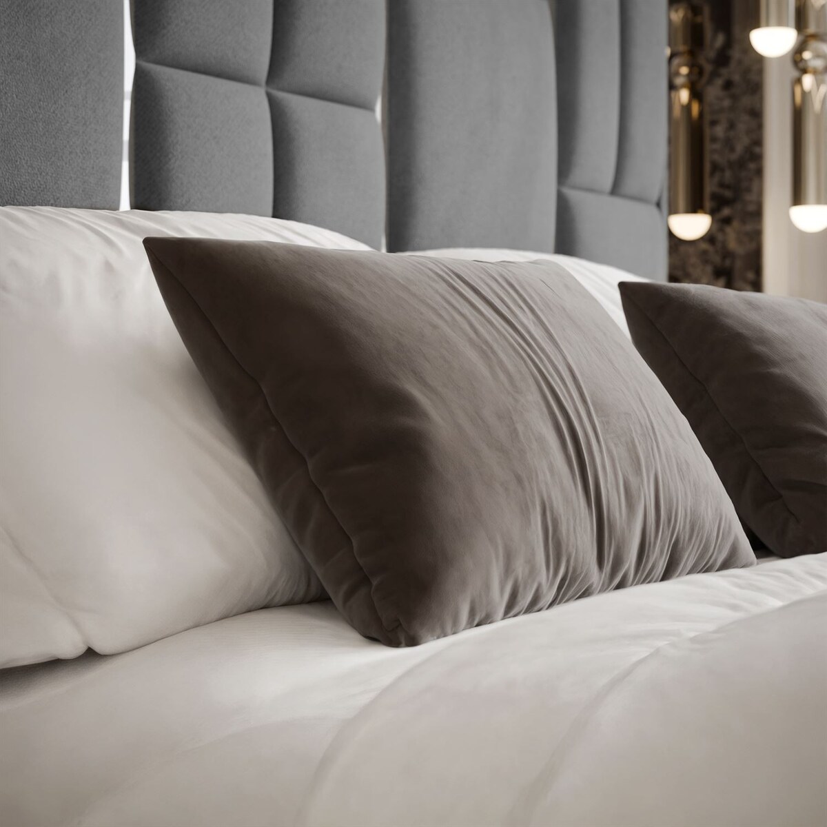 Łóżko tapicerowane BRIGITTE SILVER, pojemnik na pościel, s34, 160x200, Element 23