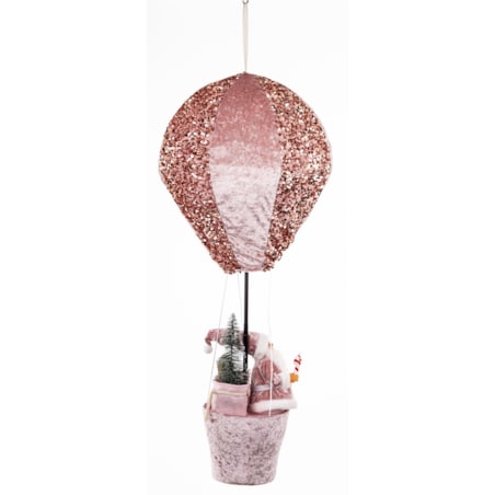 Figurka - Mikołaj w balonie 93x37x37 cm BALOON różowy