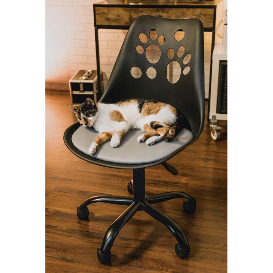 Krzesło plastikowe obrotowe biurowe JOY czarno-szare