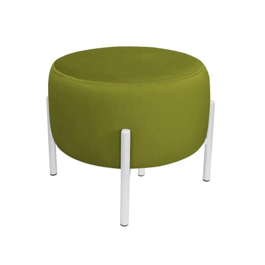 Pufa WILFRED BL VELVET oliwkowa/biała