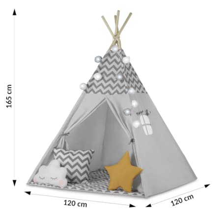 Tipi namiot wigwam dla dzieci teepee girlanda poduszki stabilizator Nukido