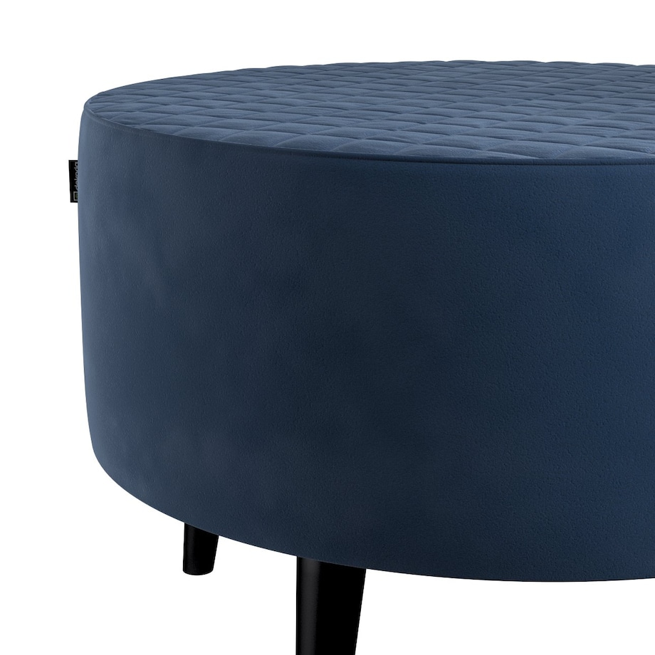 Podnóżek okrągły pikowany, granat, Ø60 x 40 cm, Velvet