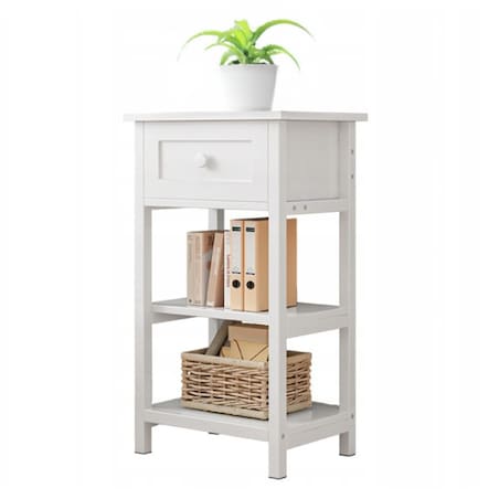 Stolik nocny boczny drewniany z szufladą loft 45 cm