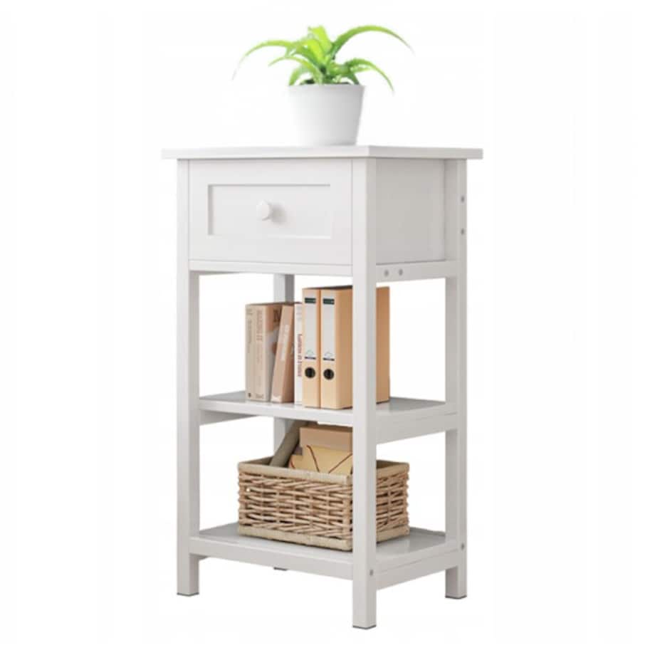 Stolik nocny boczny drewniany z szufladą loft 45 cm