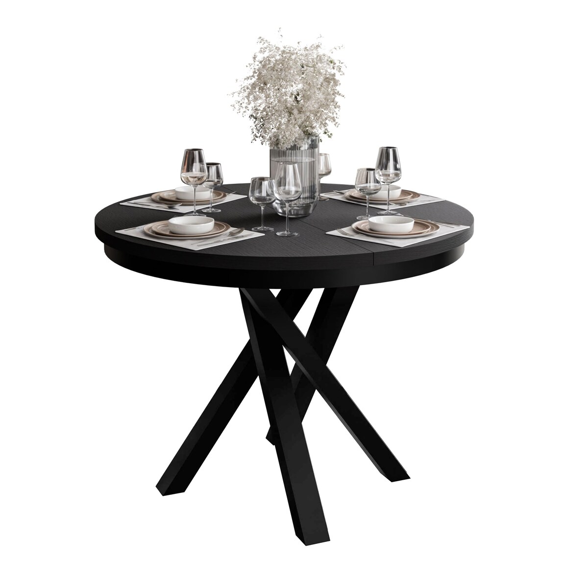 Rozkładany stół LUMI, czarny